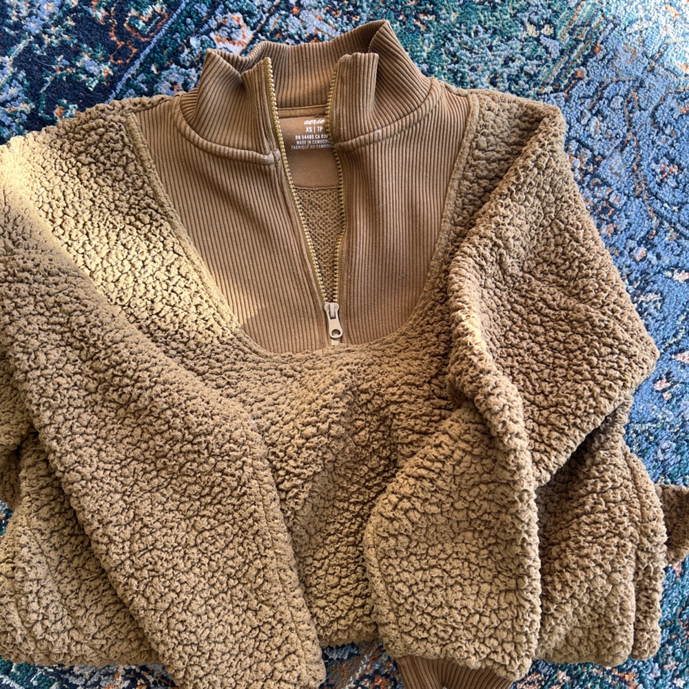 Aerie Tan Sherpa Sweater